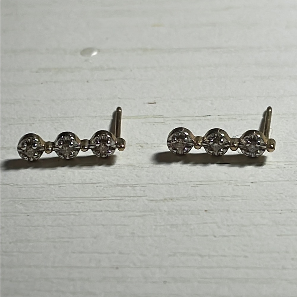 Gold and Silver Stud Earrings